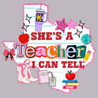 She's a Teacher I Can Tell Design #2 99-315 - Adult Cooling Performance Long Sleeve Tee Design