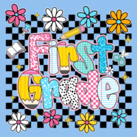 First Grade Checkered Flowers 89-211 - Adult Cooling Performance Short Sleeve Tee Design