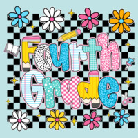 Fourth Grade Checkered Flowers 89-213 - Adult Cooling Performance Long Sleeve Tee Design
