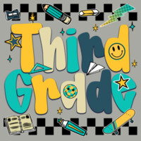 Third Grade Retro School Pattern 89-218 - Youth Heavy Cotton 100% Cotton T Shirt Design