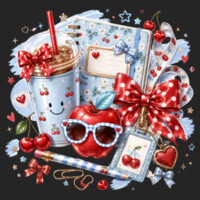 Cherry & Bows Teacher Design 🍒🎀 99-325 - Adult Cooling Performance Long Sleeve Tee Design
