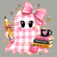 Pink Gingham Teacher Ghost 40-015 - Adult Softstyle ® T Shirt Design