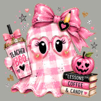 Pink Gingham Teacher Boo 👻🩷40-018 - Adult Softstyle ® T Shirt Design