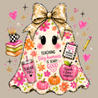 Teaching Tiny Humans Ghost 👻🌸 40-021 - Adult Softstyle ® T Shirt Design