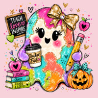 Colorful Teacher Ghost 🎨👻 40-024 - Adult Softstyle ® T Shirt Design