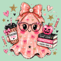 Teacher Magic Pink Ghost 🎀👻 40-025 - Adult Softstyle ® T Shirt Design