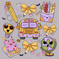 Spooky School Days 🎃✏️ 40-043 - Adult Cooling Performance Long Sleeve Tee Design