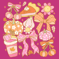 Pink Coquette Fall 🎀🎃 40-049 - Adult Cooling Performance Long Sleeve Tee Design