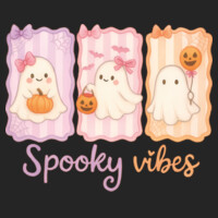 Spooky Vibes Ghost Trio 👻🎀 40-053 - Adult Cooling Performance Long Sleeve Tee Design