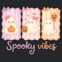 Spooky Vibes Ghost Trio 👻🎀 40-053 - Youth Heavy Cotton 100% Cotton T Shirt Design