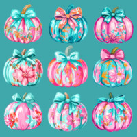 Colorful Floral Pumpkins 🎀🎃 40-060 Design