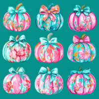 Colorful Floral Pumpkins 🎀🎃 40-060 Design