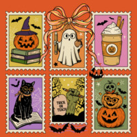Halloween Teacher Stamps 🎃📚 40-065 - Adult Cooling Performance Short Sleeve Tee Design