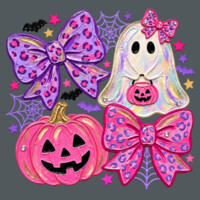 Pink Halloween Ghost & Bows 🎃🎀 40-123 - Adult Softstyle ® T Shirt Design