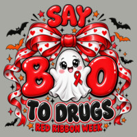 Say BOO to Drugs – Red Ribbon Week 👻❤️  23-003 - Adult Softstyle ® T Shirt Design
