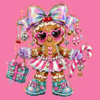 Glam Gingerbread Girl – Christmas Shirt 🎀🍒 97-001 - Adult Softstyle ® T Shirt Design