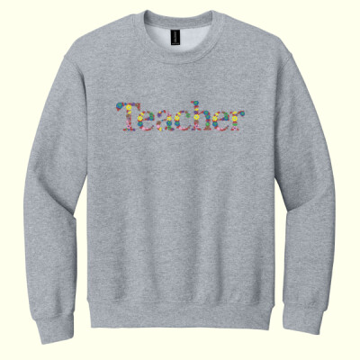 Teacher Flower-30-000 - Heavy Blend Crewneck Sweatshirt Thumbnail