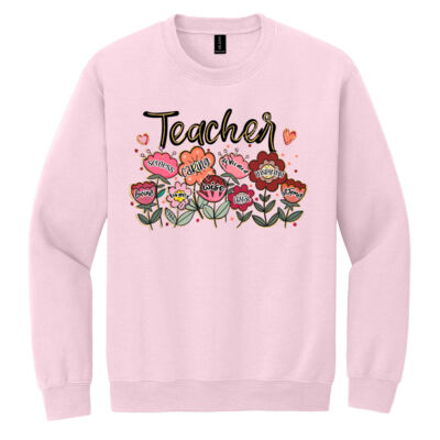 Teacher Flowers T99-019 - Heavy Blend Crewneck Sweatshirt Thumbnail