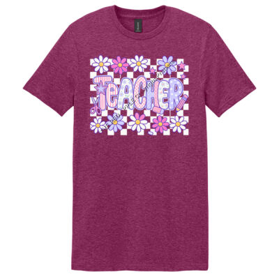 Teacher Retro Checkered T99-023 - Adult Softstyle ® T Shirt Thumbnail