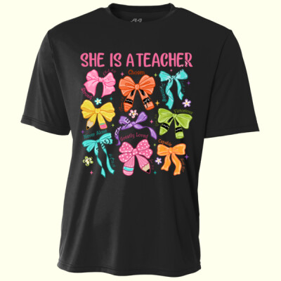 She is a Teacher T99-026 - Adult Cooling Performance Short Sleeve Tee Thumbnail