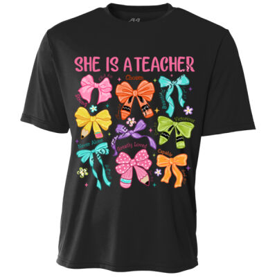 She is a Teacher T99-026 - Adult Cooling Performance Short Sleeve Tee Thumbnail