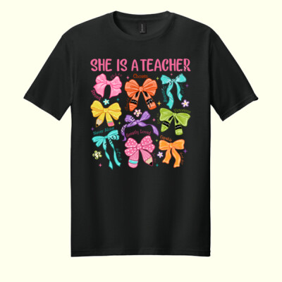 She is a Teacher T99-026 - Adult Softstyle ® T Shirt Thumbnail