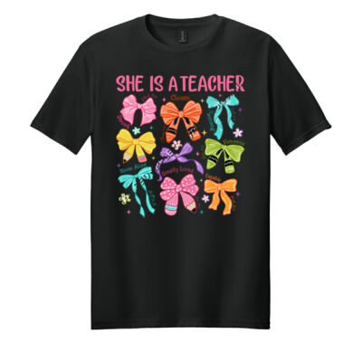 She is a Teacher T99-026 - Adult Softstyle ® T Shirt Thumbnail