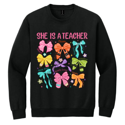 She is a Teacher T99-026 - Heavy Blend Crewneck Sweatshirt Thumbnail