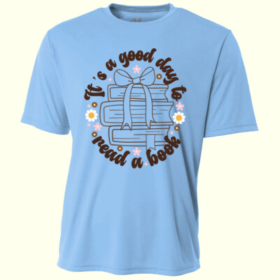 Good Day to Read a Book T99-029 - Adult Cooling Performance Short Sleeve Tee Thumbnail