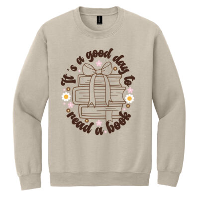 Good Day to Read a Book T99-029 - Heavy Blend Crewneck Sweatshirt Thumbnail