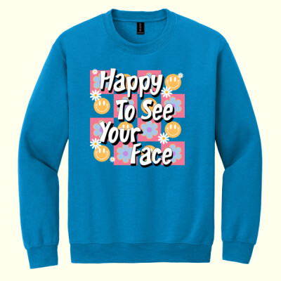 Happy to See Your Face T99-031 - Heavy Blend Crewneck Sweatshirt Thumbnail