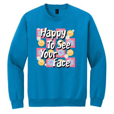 Happy to See Your Face T99-031 - Heavy Blend Crewneck Sweatshirt Thumbnail