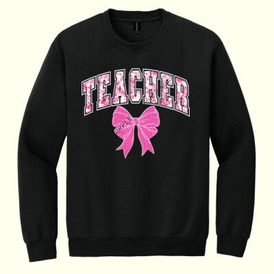 Cute Teacher Bow T99-018 - Heavy Blend Crewneck Sweatshirt Thumbnail