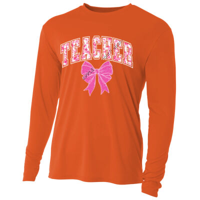 Cute Teacher Bow T99-018 - Adult Cooling Performance Long Sleeve Tee Thumbnail