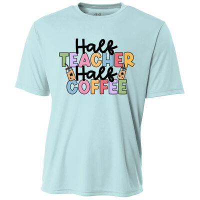 Half Teacher Half Coffee T99-038 - Adult Cooling Performance Short Sleeve Tee Thumbnail