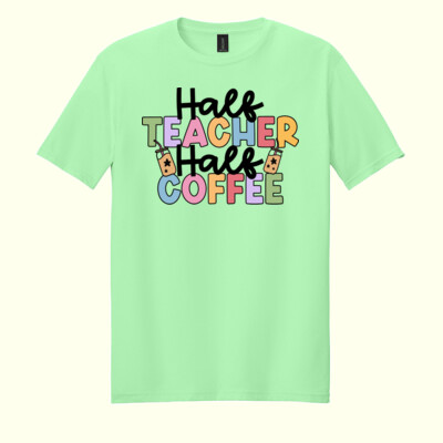 Half Teacher Half Coffee T99-038 - Adult Softstyle ® T Shirt Thumbnail