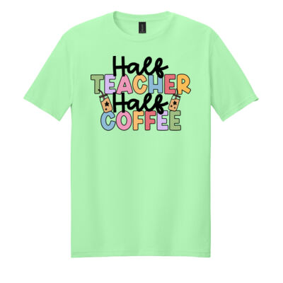 Half Teacher Half Coffee T99-038 - Adult Softstyle ® T Shirt Thumbnail
