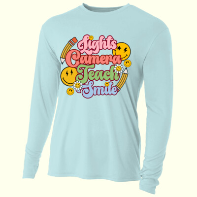 Lights Camera Teach Smile T99-044 - Adult Cooling Performance Long Sleeve Tee Thumbnail