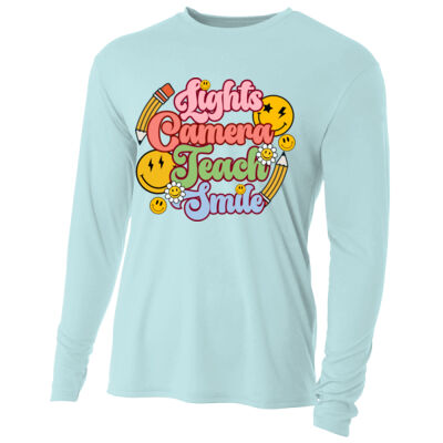 Lights Camera Teach Smile T99-044 - Adult Cooling Performance Long Sleeve Tee Thumbnail