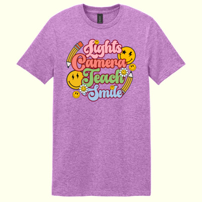 Lights Camera Teach Smile T99-044 - Adult Softstyle ® T Shirt Thumbnail