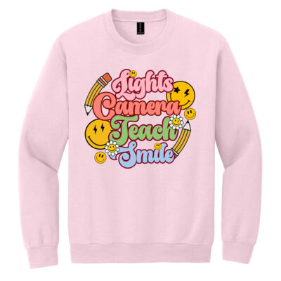 Lights Camera Teach Smile T99-044 - Heavy Blend Crewneck Sweatshirt Thumbnail