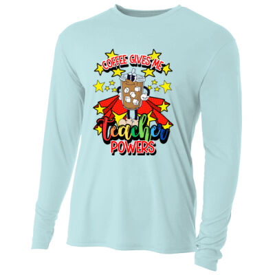 Coffee Gives me Teacher Powers T99-045 - Adult Cooling Performance Long Sleeve Tee Thumbnail