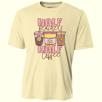 Half Teacher Half Coffee T99-051 - Adult Cooling Performance Short Sleeve Tee Thumbnail
