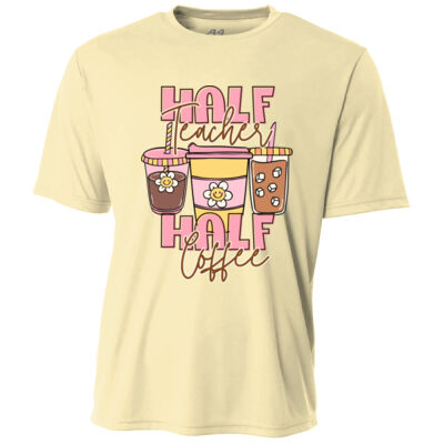 Half Teacher Half Coffee T99-051 - Adult Cooling Performance Short Sleeve Tee Thumbnail