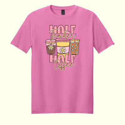 Half Teacher Half Coffee T99-051 - Adult Softstyle ® T Shirt Thumbnail