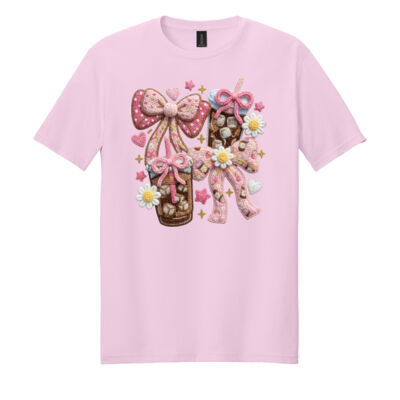 Coffee Faux Crochet T99-058 - Adult Softstyle ® T Shirt Thumbnail