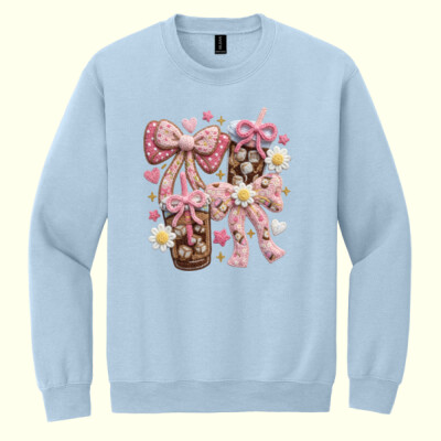Coffee Faux Crochet T99-058 - Heavy Blend Crewneck Sweatshirt Thumbnail