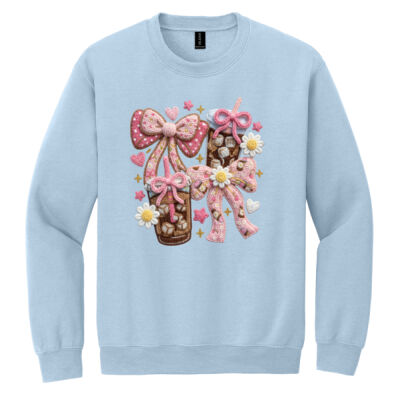 Coffee Faux Crochet T99-058 - Heavy Blend Crewneck Sweatshirt Thumbnail