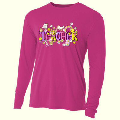 Teacher Smiley T99-060 - Adult Cooling Performance Long Sleeve Tee Thumbnail
