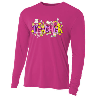 Teacher Smiley T99-060 - Adult Cooling Performance Long Sleeve Tee Thumbnail